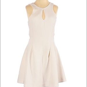 BCBGeneration Cream Cut Out Fit & Flare Dr…